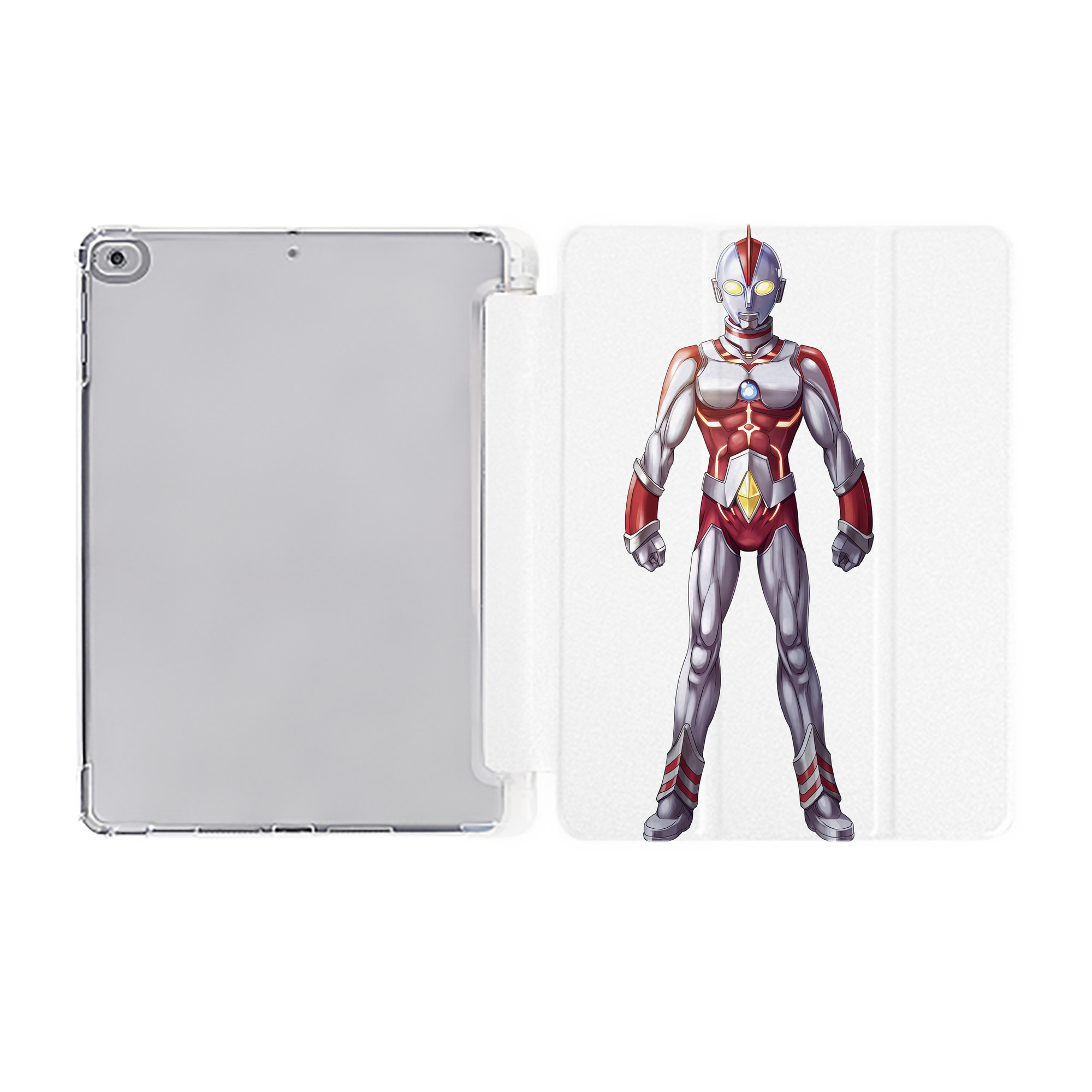 （画像用） ウルトラマン Ultraman IPad ケース ペン収納付き 三つ折りスタンド PUレザー×シリコン 対応機種9.5/10.5/10.9インチ